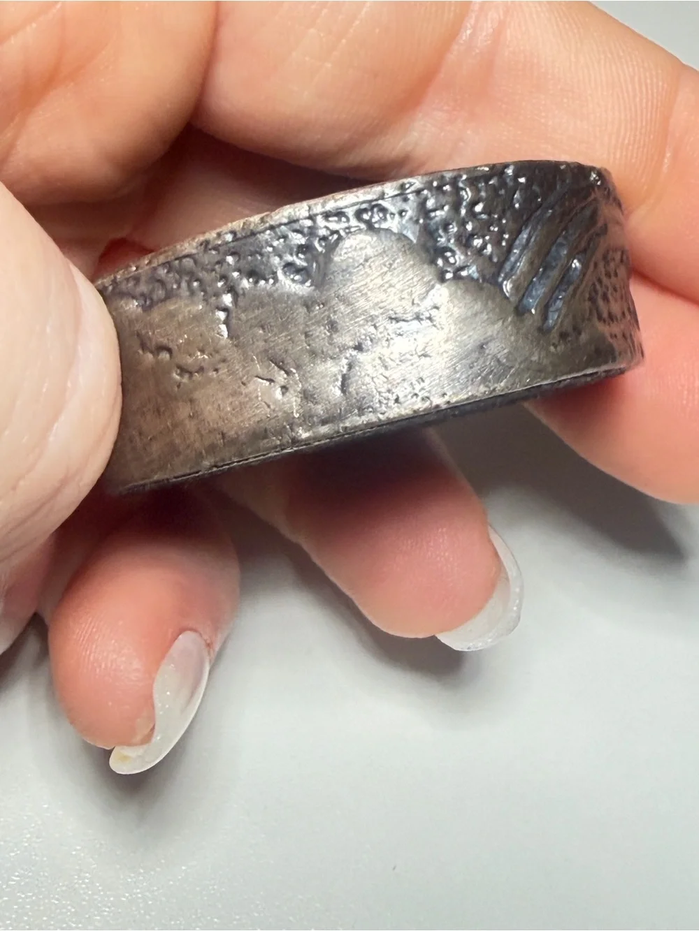 Pewter Tooth Fairy Angel Trinket Box Rhinestone Halo Vintage